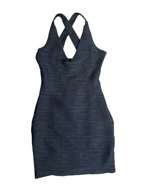 Abi Ferrin Black Bodycon V Neck Mini Dress